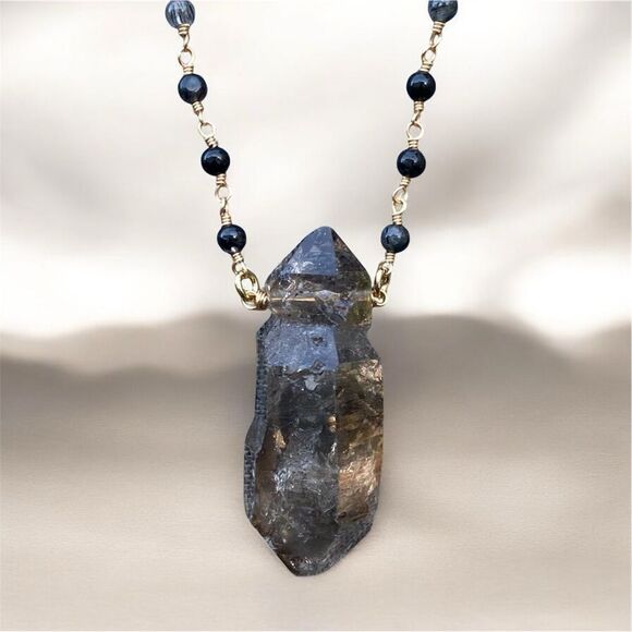 NWOT New Aviva Stanoff Lux Tribe Double Terminated Herkimer Diamond Necklace - Picture 4 of 7